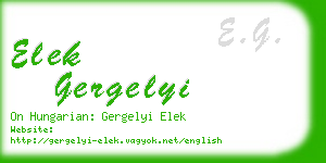 elek gergelyi business card